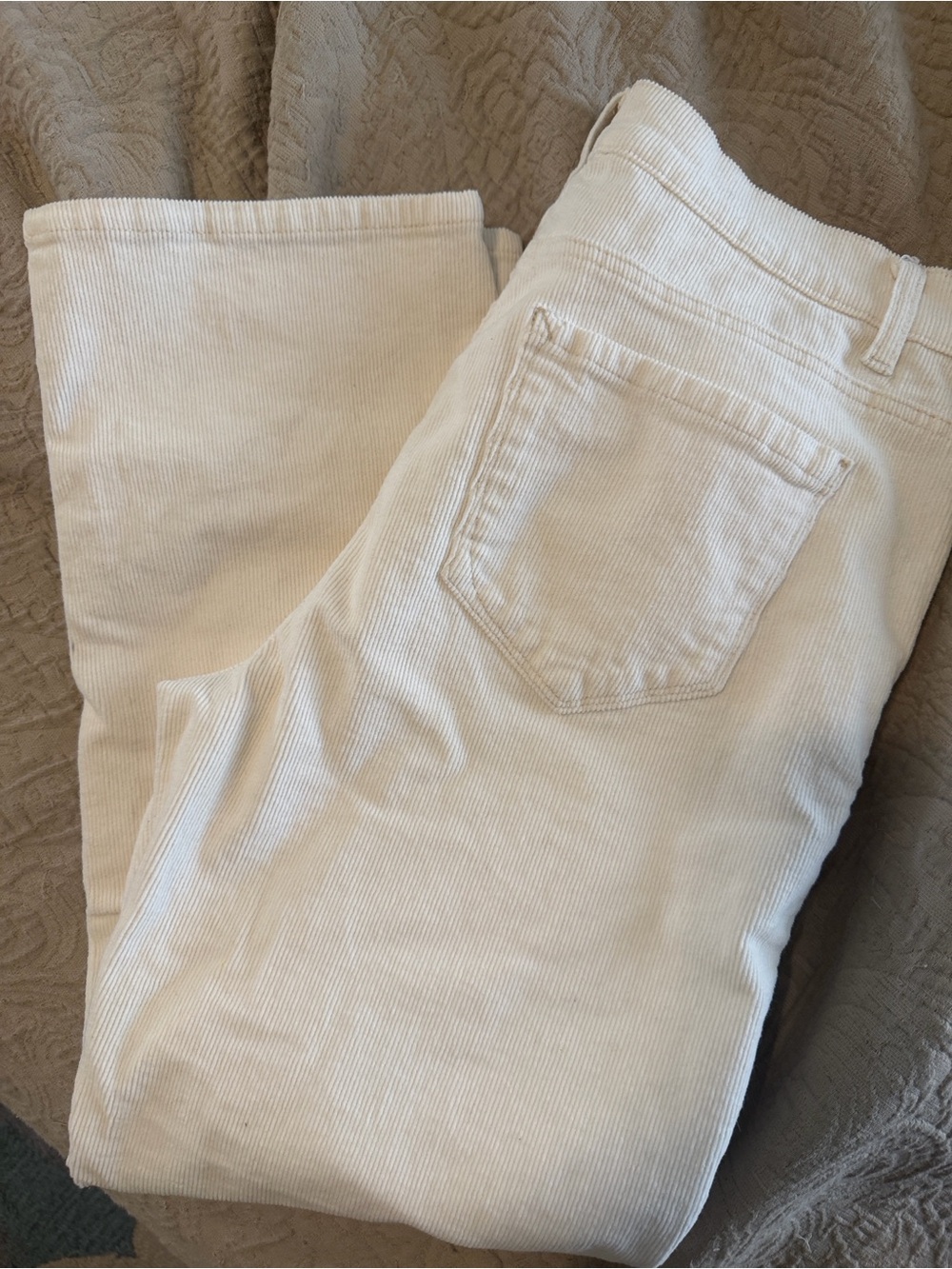Kensie Cream Straight-Leg Corduroy Jeans